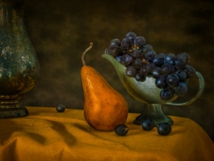 Still Life with Pear and Grapes