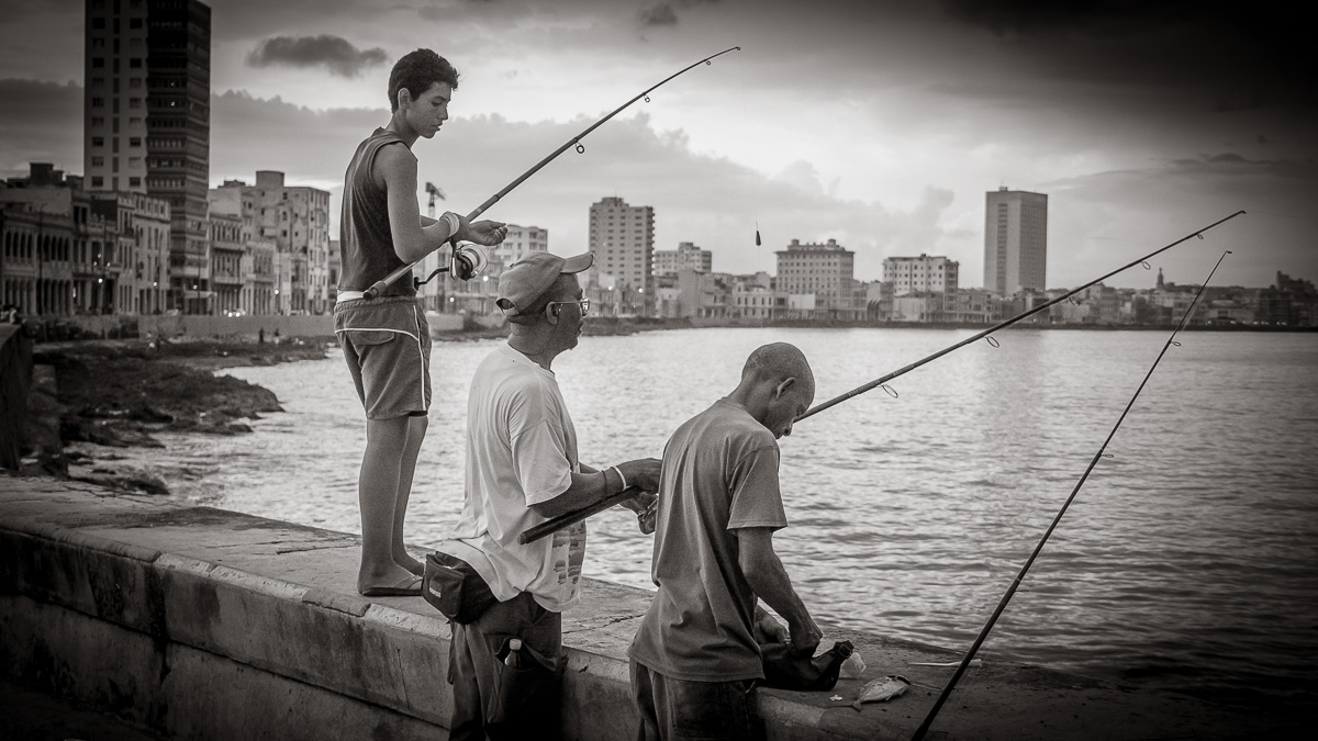 Fishing on the Malecon, Havana-