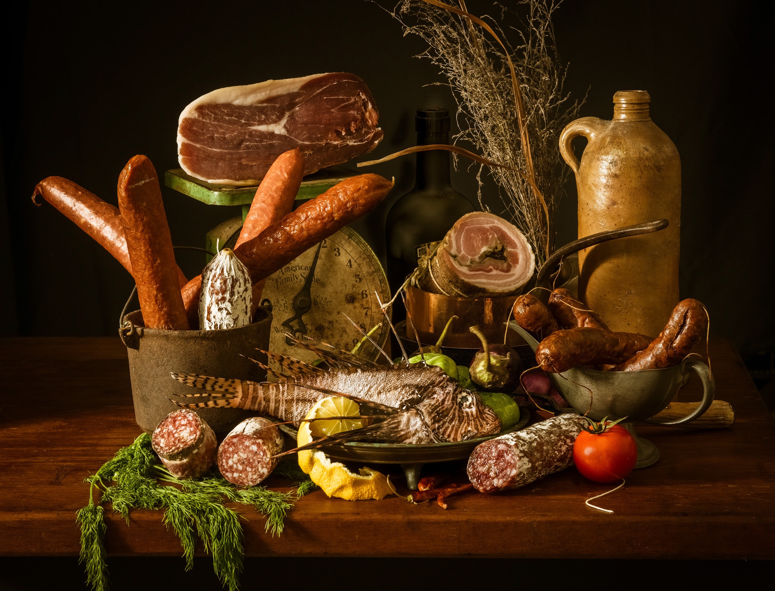 Still Life with Meat and a Fish